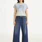 Women's Blue XL Straight Fit Mid Rise Jeans - Front View