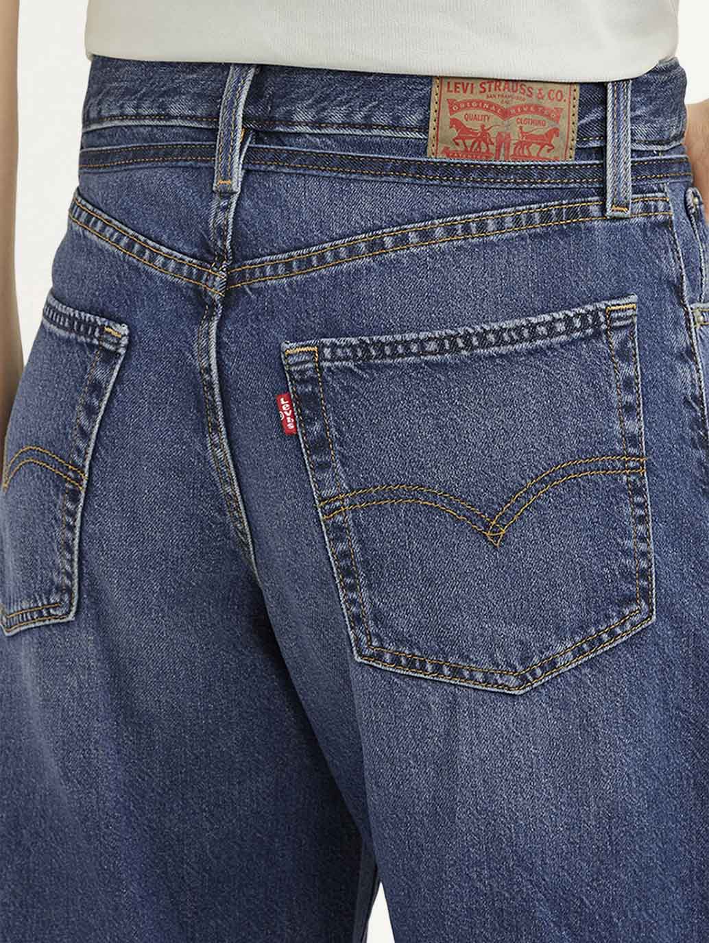 Women's Blue XL Straight Fit Mid Rise Jeans - Detail View