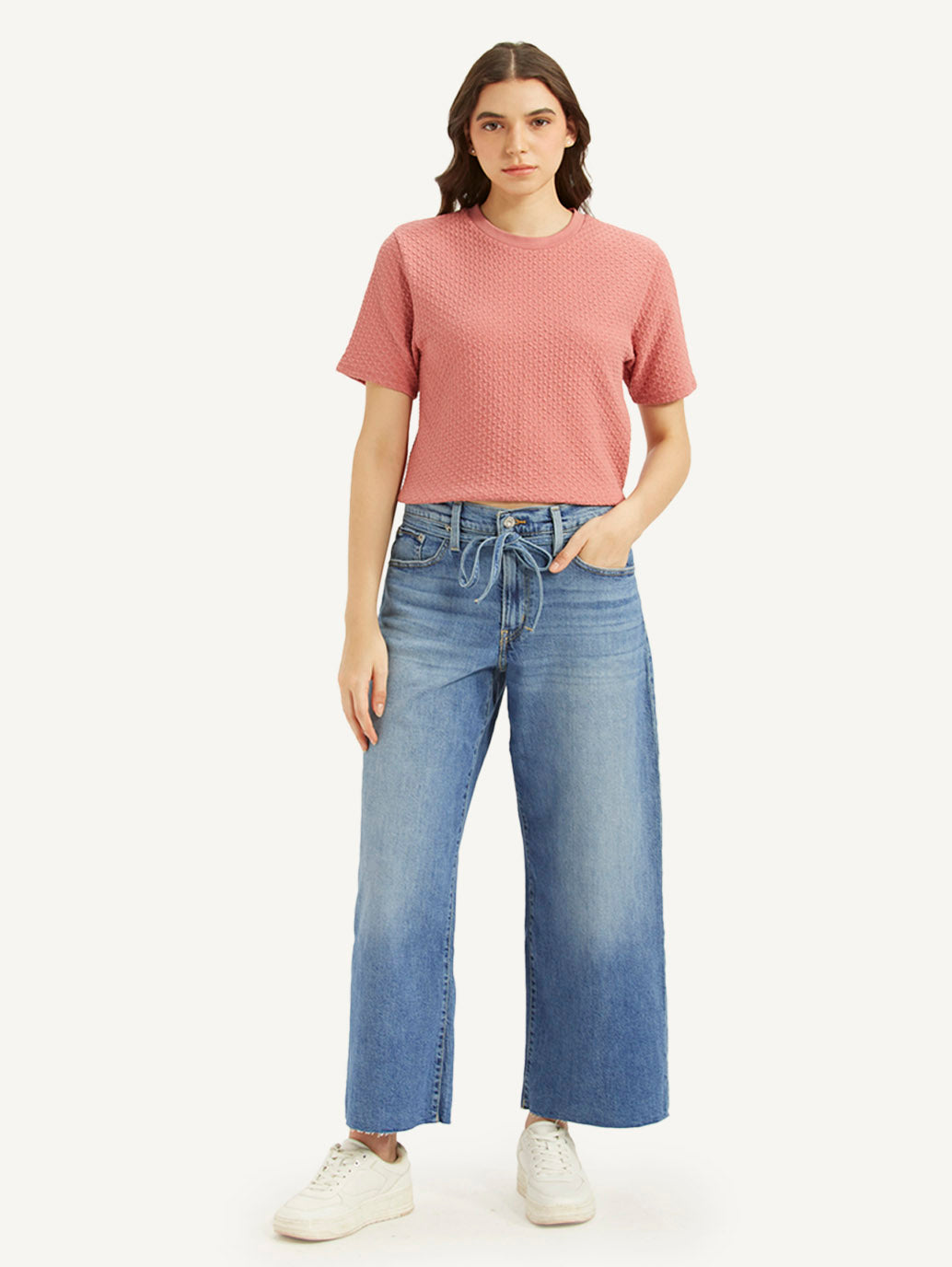 Women's Blue XL Straight Fit Mid Rise Jeans - Front View