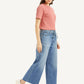 Women's Blue XL Straight Fit Mid Rise Jeans - Side View