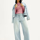 Women's Light Indigo XL Straight Fit Mid Rise Jeans - Elevated View