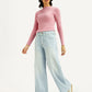 Women's Light Indigo XL Straight Fit Mid Rise Jeans - Styleshot View