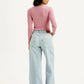 Women's Light Indigo XL Straight Fit Mid Rise Jeans - Back View