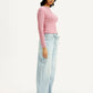 Women's Light Indigo XL Straight Fit Mid Rise Jeans - Side View