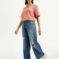 Women's Med Indigo XL Straight Fit Mid Rise Jeans - Elevated View