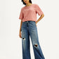 Women's Med Indigo XL Straight Fit Mid Rise Jeans - Styleshot View