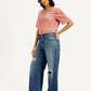 Women's Med Indigo XL Straight Fit Mid Rise Jeans - Side View