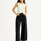 Women's Black XL Straight Loose Fit Mid Rise Jeans - Styleshot View