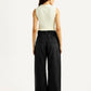 Women's Black XL Straight Loose Fit Mid Rise Jeans - Back View