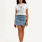 Women's Mid Rise Blue Regular Fit Skirt - Front View