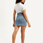 Women's Mid Rise Blue Regular Fit Skirt - Back View
