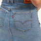 Women's Mid Rise Blue Regular Fit Skirt - Detail View