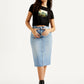 Women's Mid Rise Light Blue Regular Fit Skirt - Styleshot View