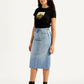 Women's Mid Rise Light Blue Regular Fit Skirt - Side View