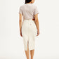 Women's High Rise Off-White Slim Fit Skirt - Back View