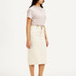 Women's High Rise Off-White Slim Fit Skirt - Side View