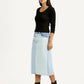 Women's Light Blue Regular Fit High Rise Skirt - Side View