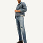 Men's 555 Blue Loose Fit Mid Rise Jeans - Elevated View