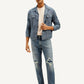 Men's 555 Blue Loose Fit Mid Rise Jeans - Styleshot View