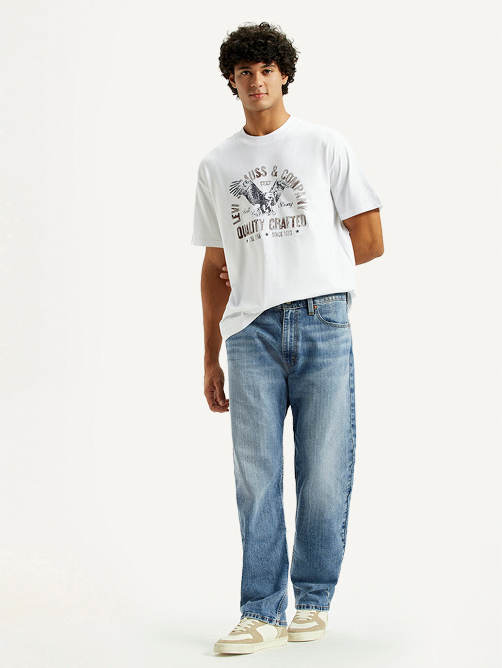 Men's 555 Light Indigo Loose Fit Mid Rise Jeans