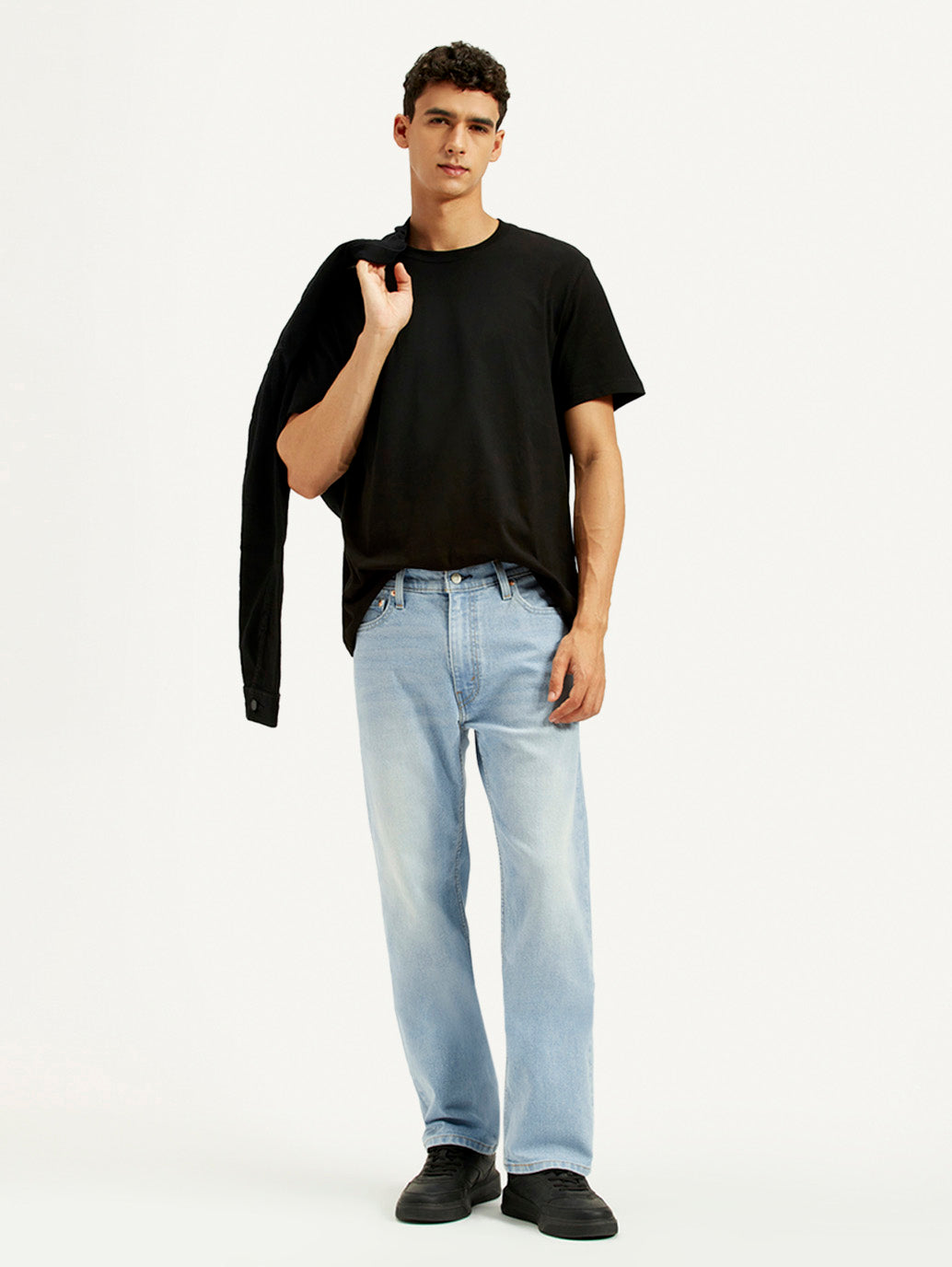 Men's 555 Light Indigo Loose Fit Mid Rise Jeans - Styleshot View