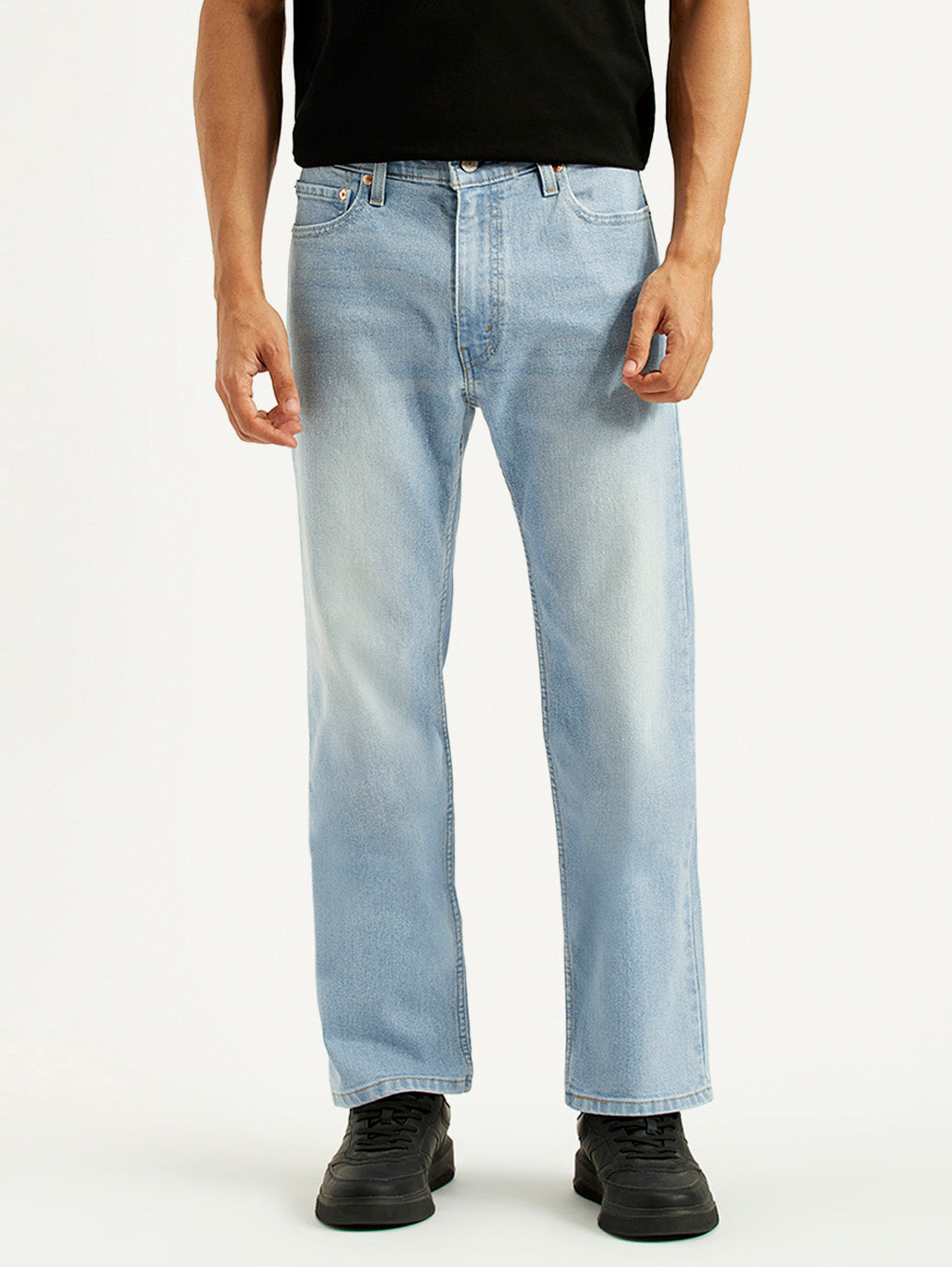 Men's 555 Light Indigo Loose Fit Mid Rise Jeans - Front View