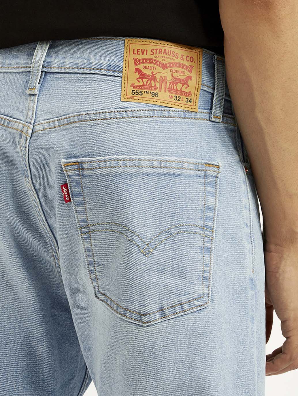 Men's 555 Light Indigo Loose Fit Mid Rise Jeans - Detail View