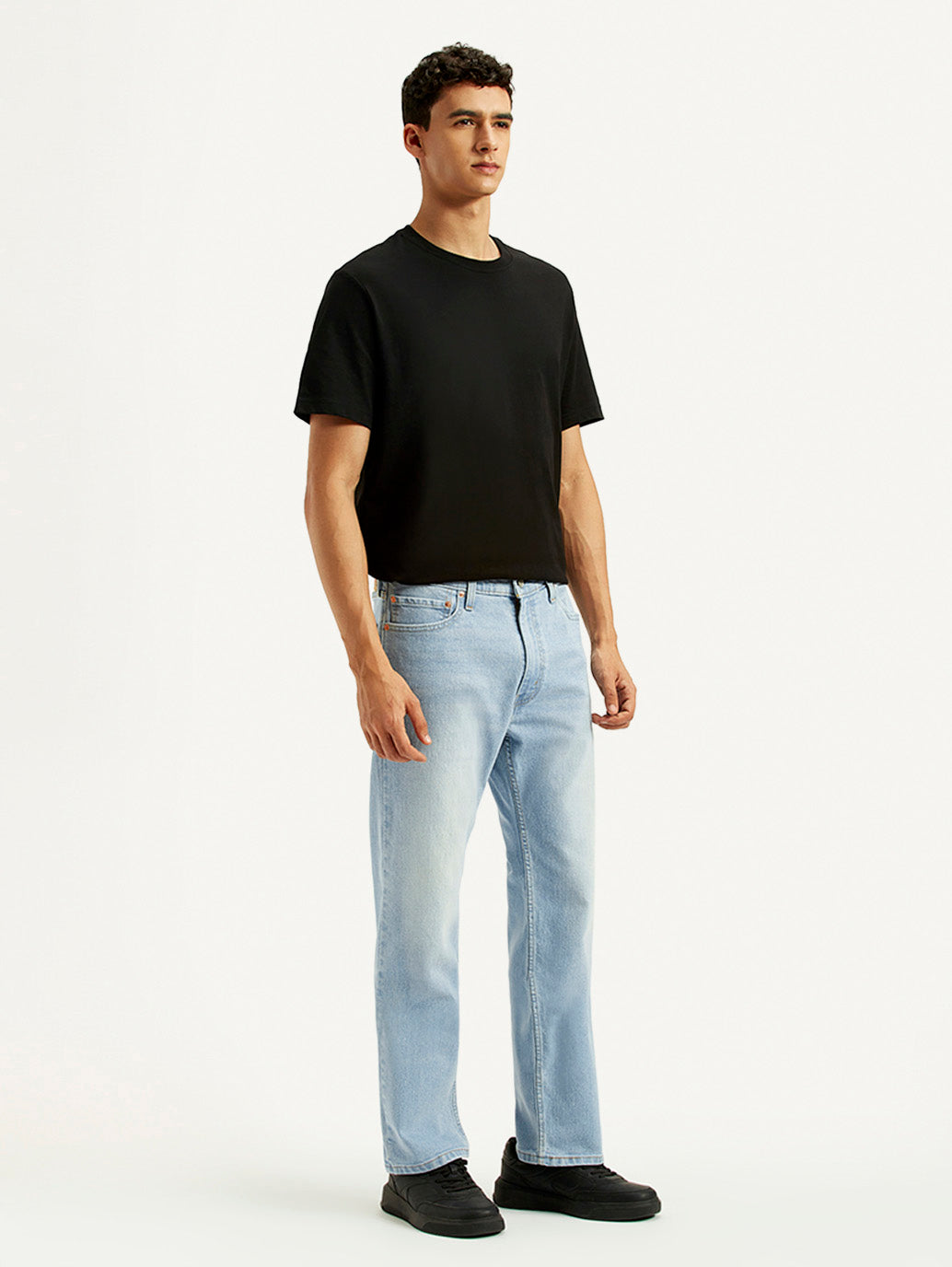 Men's 555 Light Indigo Loose Fit Mid Rise Jeans - Side View