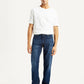 Men's 555 Dark Blue Loose Fit Mid Rise Jeans - Front View