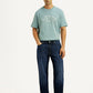Men's 555 Dark Blue Relaxed Straight Fit Mid Rise Jeans - Front View