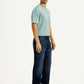 Men's 555 Dark Blue Relaxed Straight Fit Mid Rise Jeans - Side View
