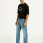 Men's 555 Light Blue Relaxed Straight Fit Mid Rise Jeans - Side View