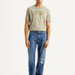 Men's 555 Blue Relaxed Straight Fit Mid Rise Selvedge Jeans - Front View