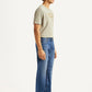 Men's 555 Blue Relaxed Straight Fit Mid Rise Selvedge Jeans - Side View
