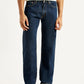 Men's 555 Navy Relaxed Straight Fit Mid Rise Jeans - Front View
