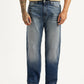 Men's Tinted 555 Blue Relaxed Straight Fit Mid Rise Jeans - Front View