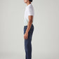 Men's 555 Dark Blue Relaxed Straight Fit Mid Rise Cross Hatch Jeans - Side View