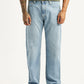 Men's 555 Light Blue Relaxed Straight Fit Mid Rise Jeans - Front View