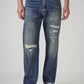 Men's 555 Indigo Relaxed Straight Fit Mid Rise Jeans - Front View