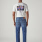 Men's 555 Blue Relaxed Straight Fit Mid Rise Performance Jeans - Back View