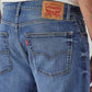 Men's 555 Blue Relaxed Straight Fit Mid Rise Performance Jeans - Detail View