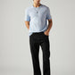 Men's 555 Black Relaxed Straight Fit Mid Rise Jeans - Styleshot View