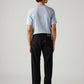 Men's 555 Black Relaxed Straight Fit Mid Rise Jeans - Back View