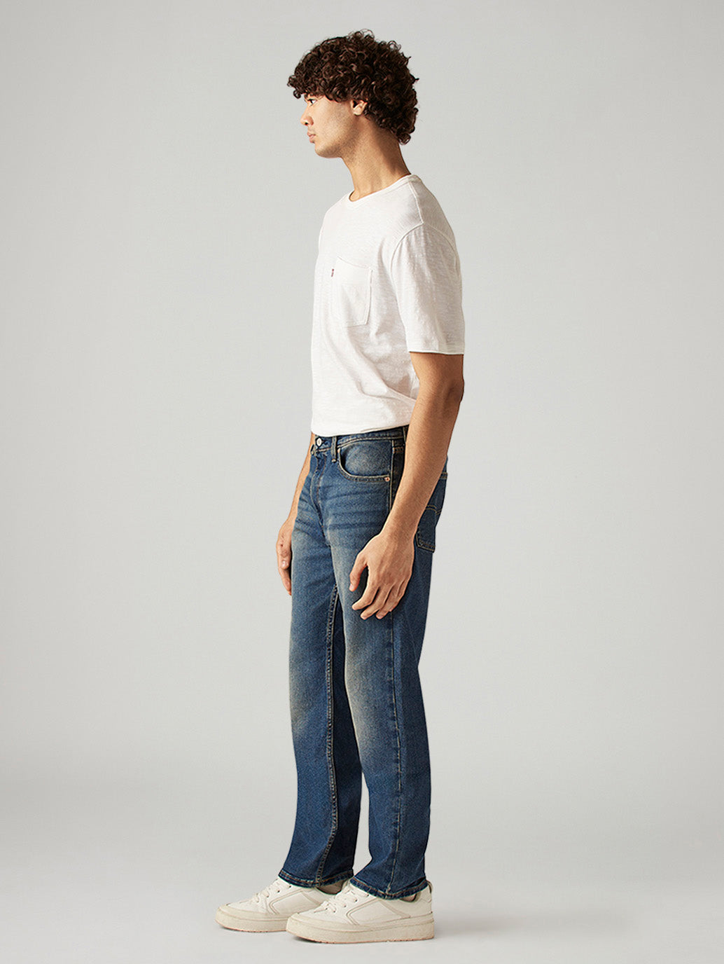 Men's 511 Blue Slim Fit Mid Rise Jeans - Side View