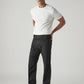 Men's 555 Black Relaxed Straight Fit Mid Rise Jeans - Side View