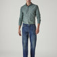 Men's 555 Blue Relaxed Straight Fit Mid Rise Selvedge Jeans - Front View