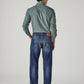 Men's 555 Blue Relaxed Straight Fit Mid Rise Selvedge Jeans - Back View