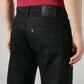 Men's 505 Black Straight Fit Mid Rise Jeans - Detail View