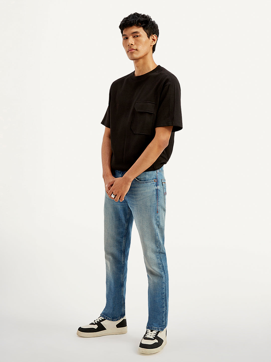 Men's 511 Blue Slim Fit Mid Rise Jeans - Side View