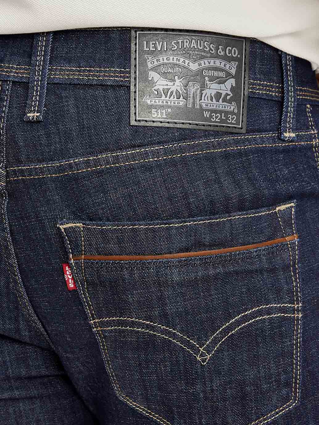 Men's 511 Indigo Slim Fit Mid Rise Jeans - Detail View